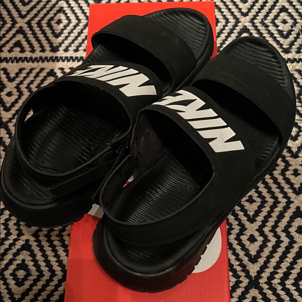 Nike Black and White Slide Sandals